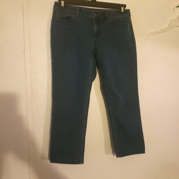 J Jill Crop Denim Capri Stretch Jeans Womens Size 6 Petite - Picture 1 of 9
